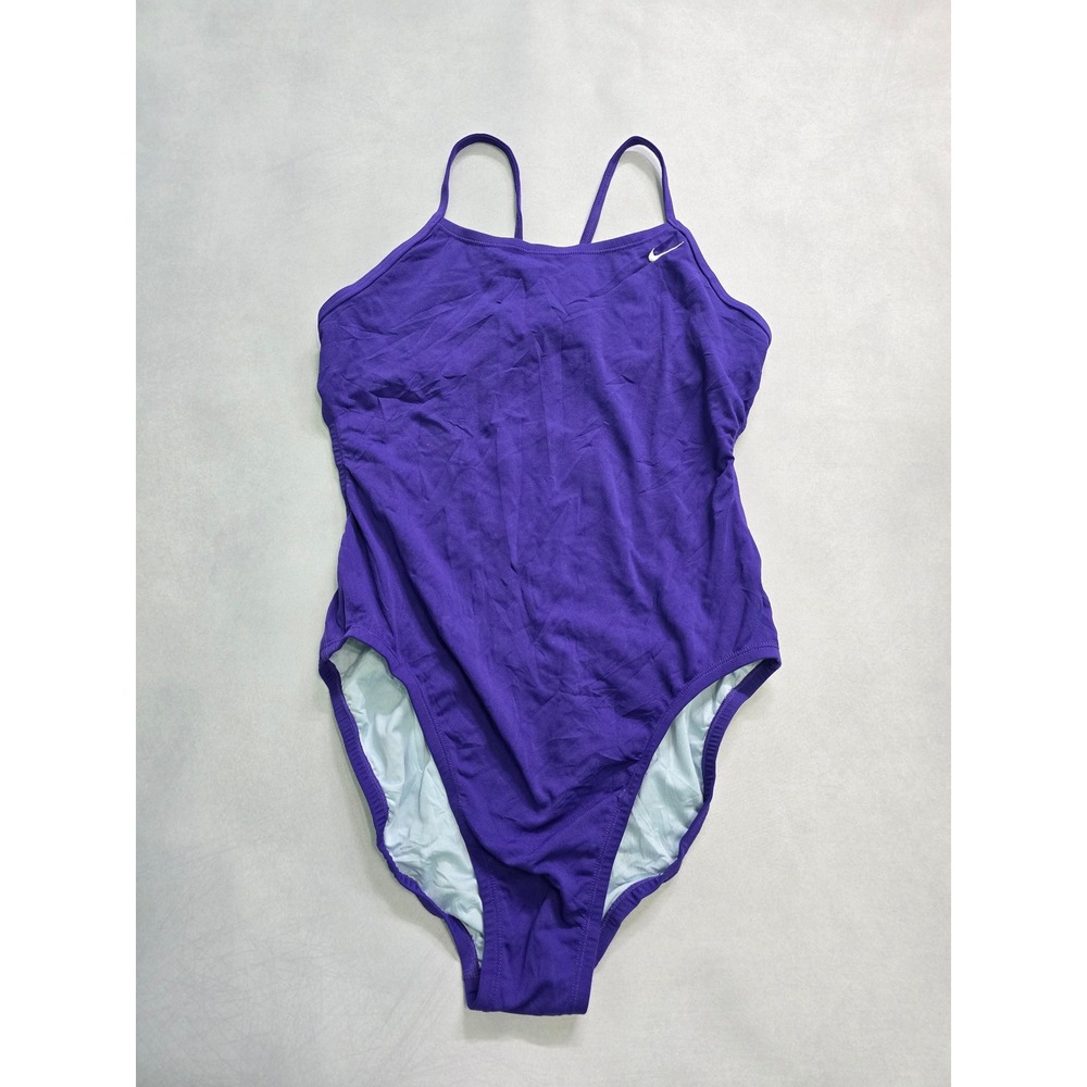 Nike Purple One Piece Swimsuit Beach Vacation Resort Whimsy Boho Medium 8